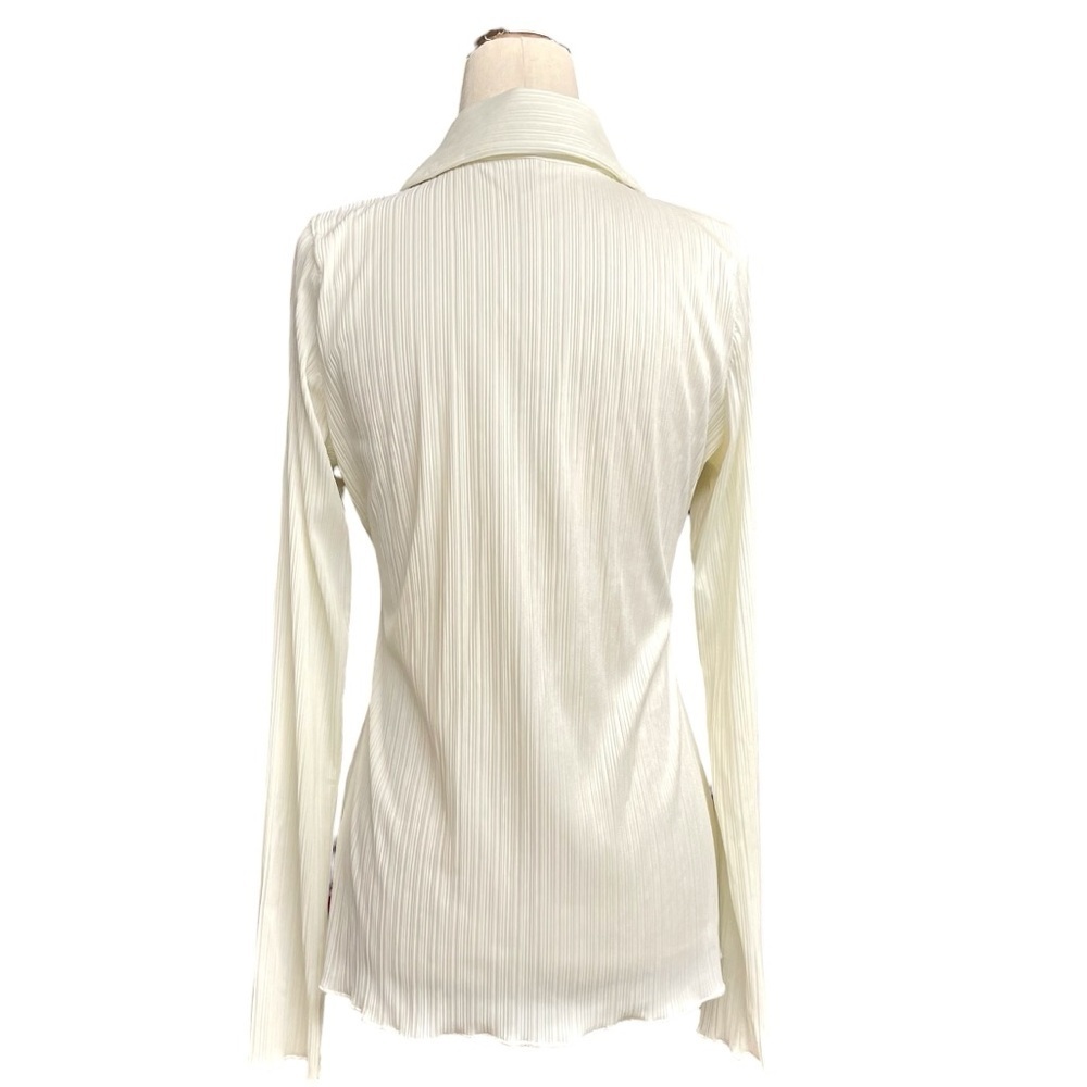 Frankie’s Bikinis Nova Pliss Long Sleeve Button Up Cannoli Size L View 6